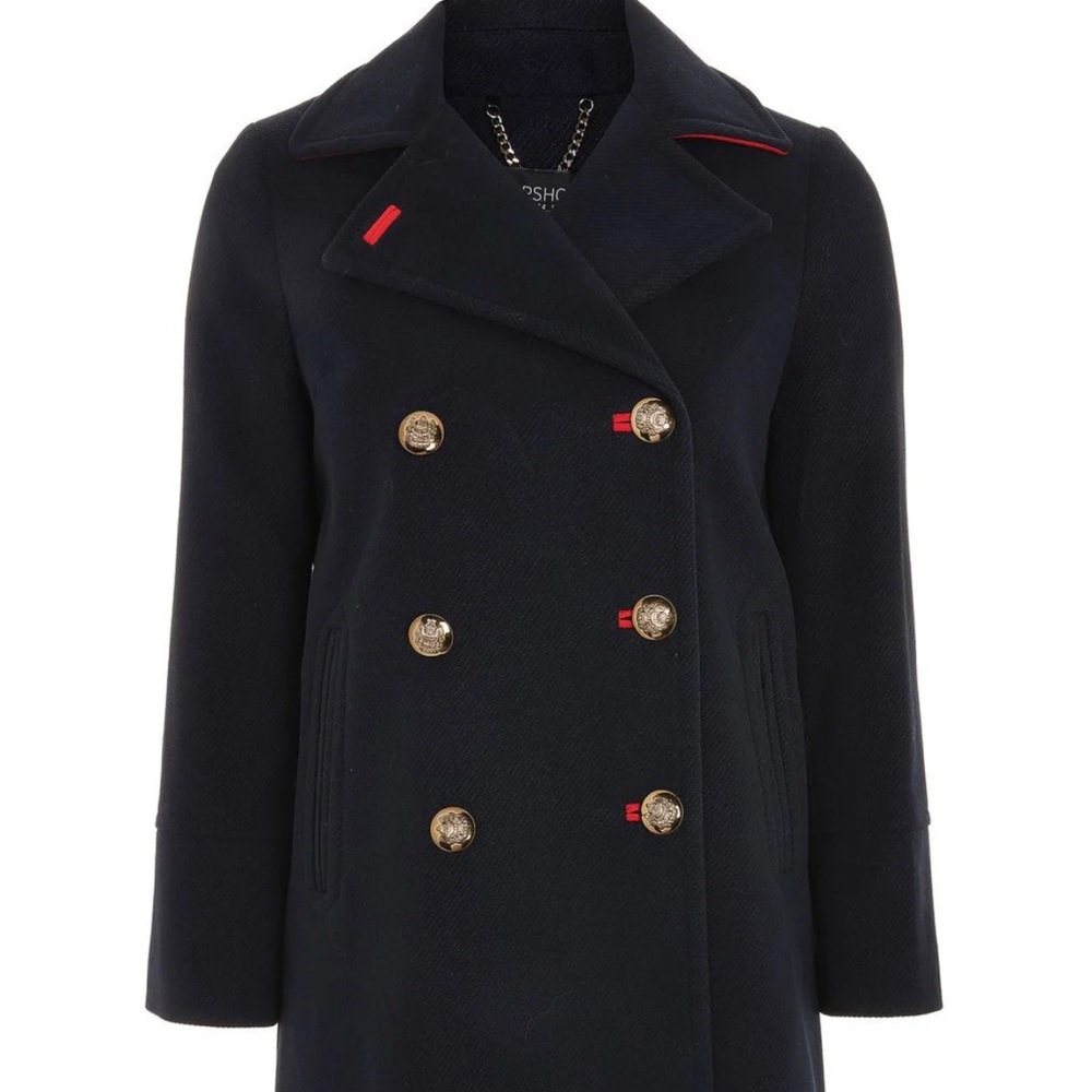TopShop military Twill Pea Coat